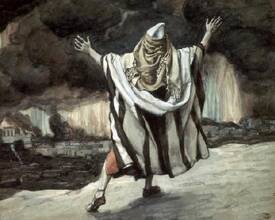 Abraham sees Sodom in flames by Tissot