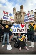 Niamh (in wellies) outside Lambeth Palace during Papa Benedict XVI's 2010 apostolic pilgrimage to the UK