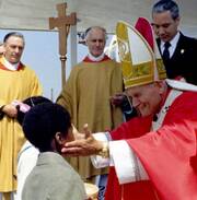 Pope St John Paul II at Mass on Pentecost Sunday in Coventry, 30 May 1982