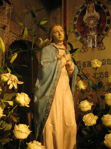 Statue of Our Lady brought to Chiesa di San Benedetto, Roma, for Feast of the Immaculate Conception