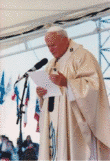 Pope St John Paul II at WYD Denver final Mass, feast of the Assumption 1993, in Cherry Creek State Park