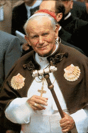 St John Paul II arriving at World Youth Day 1989 in Santiago de Compostela