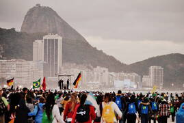 JMJ Rio de Janiero Pilgrims on Copacabana Beach