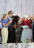 Papa Benedict XVI with young people at WYD Madrid 2011