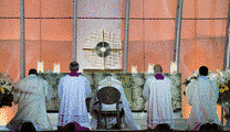 Adoration of the Blessed Sacrament at the vigil at WYD / JMJ Rio de Janeiro 2013